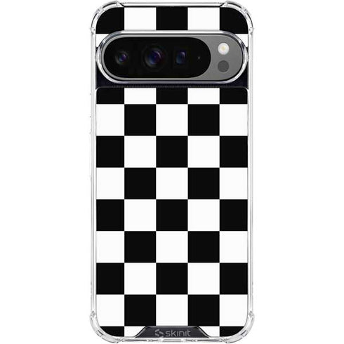 Black and White Checkered Google Pixel 10 Pro XL Clear Case